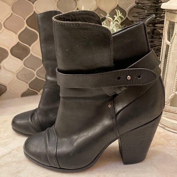 Rag & Bone Harrow heeled black booties Sz 37 Boots - Picture 2 of 12
